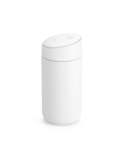 Carter Slide Mug in white with one-handed slide-lock lid and heat-retaining ceramic coating