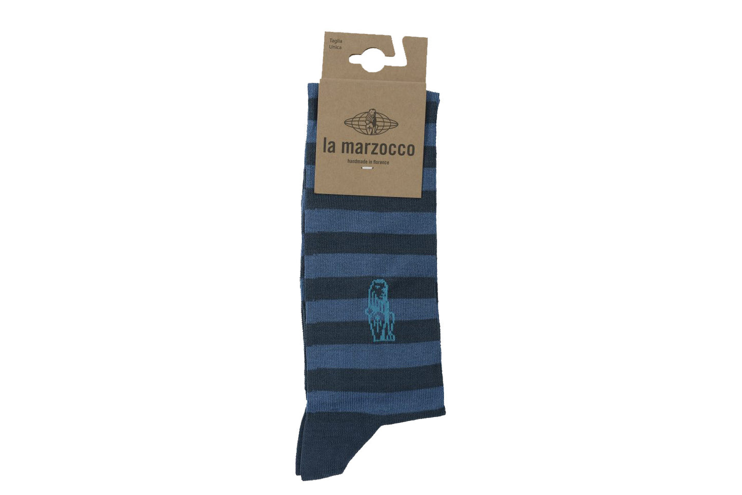 Load image into Gallery viewer, Light/Dark Blue Stripe La Marzocco Socks

