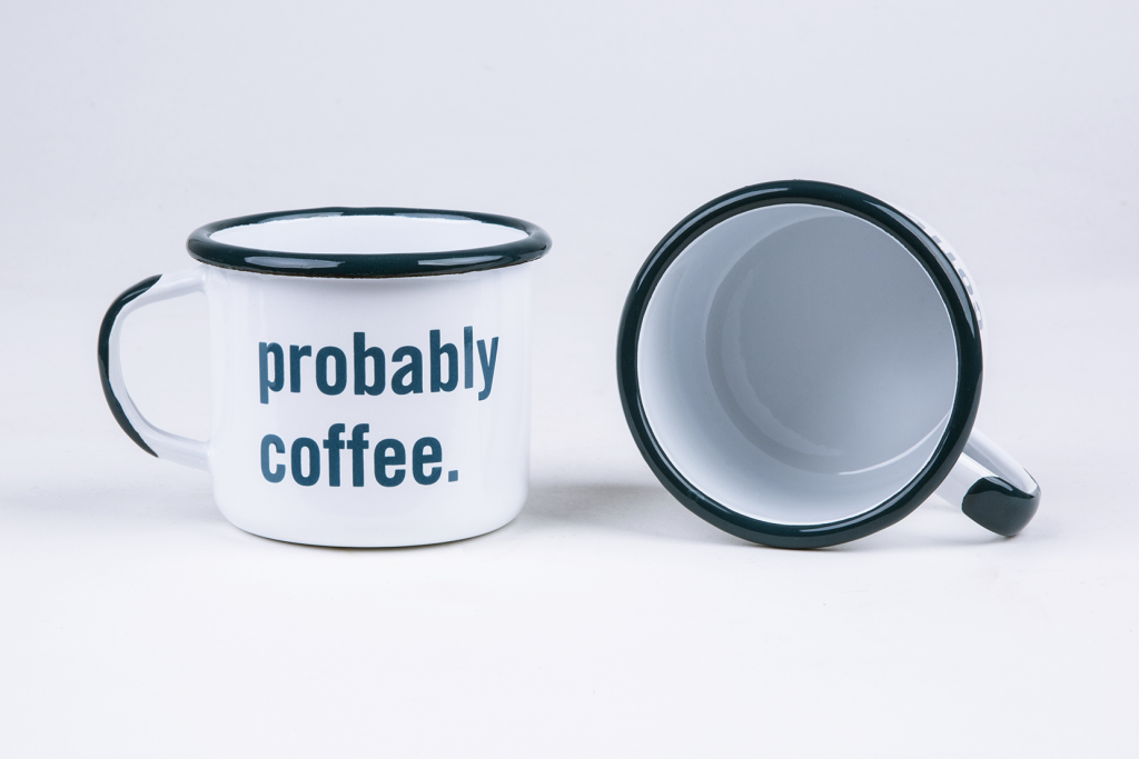 Probably Coffee&#39; Enamel Mug | La Marzocco